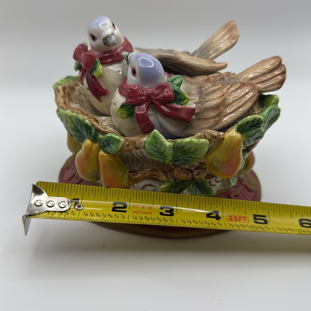 Fitz & Floyd Two Turtle Doves Salt And Pepper Shakers Christmas Holiday - Picture 11 of 12